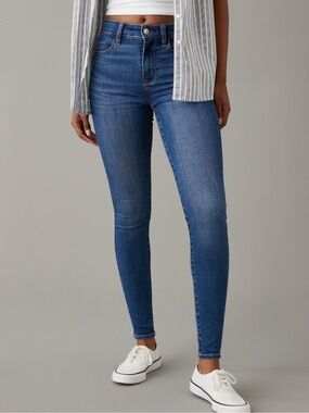 American Eagle Next Level Stretch Jeggings Short Short Darkness Falls
